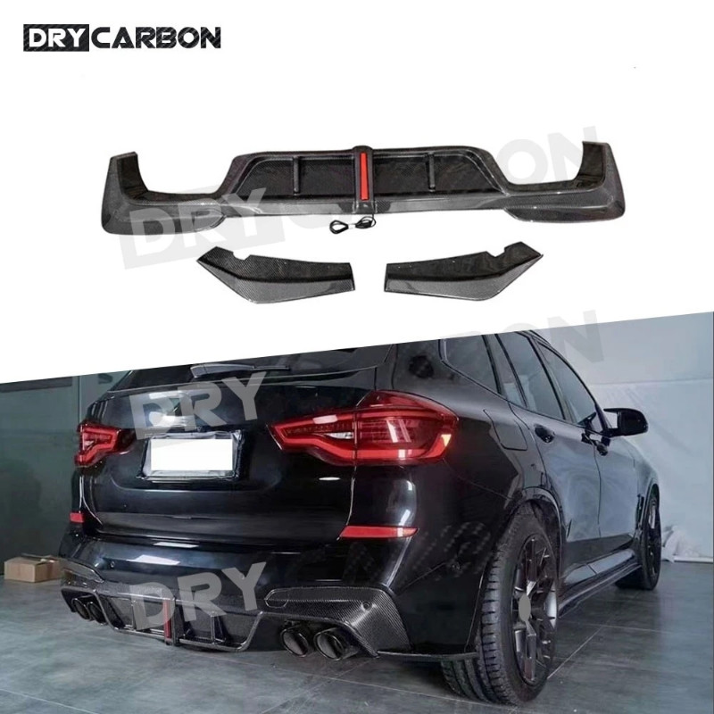 Carbon Fiber Rear Bumper Lip Diffuser with LED Splitter For BMW X3M F97 ...