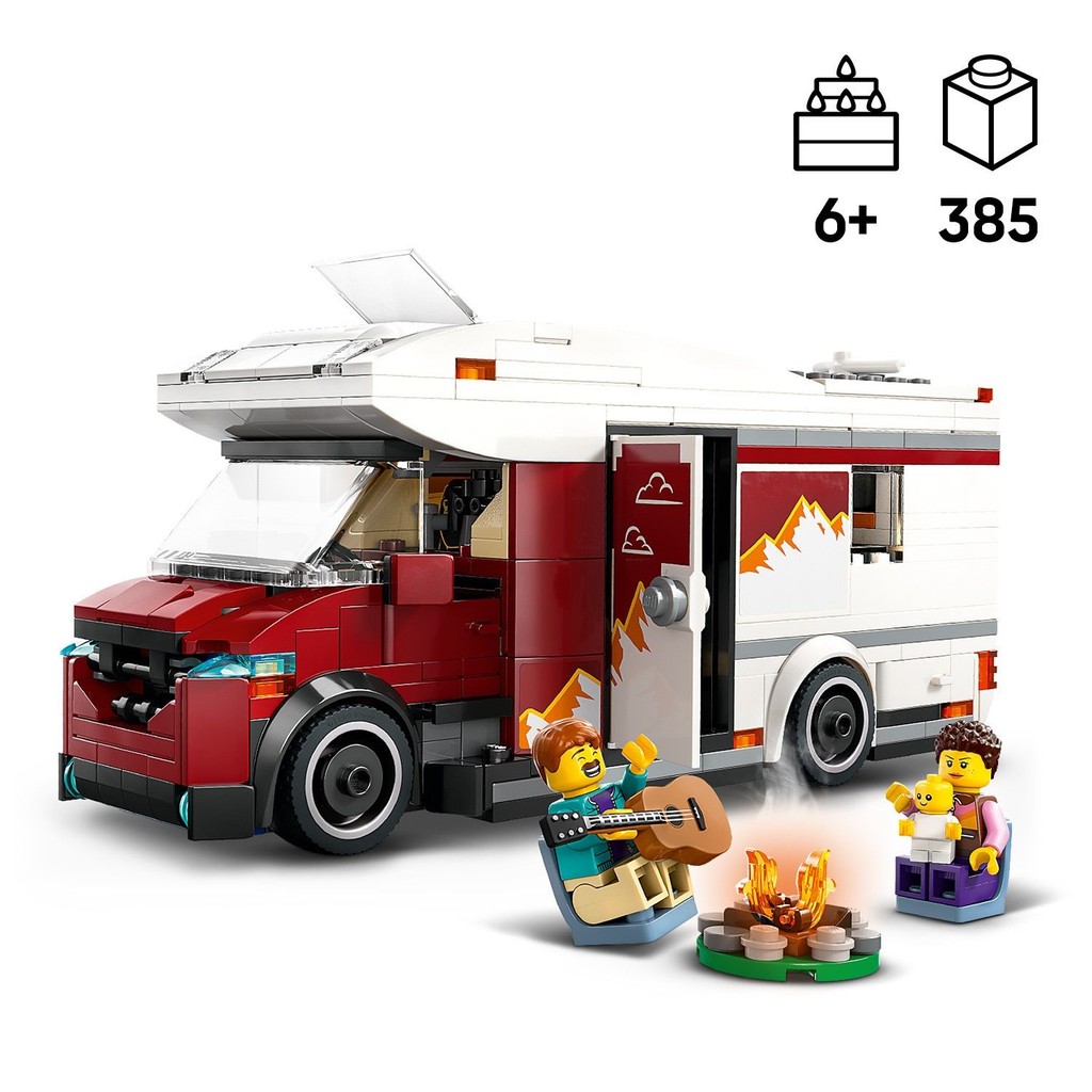 LEGO 60454 City Holiday Adventure Camper Van Building Toy Set (385 ...