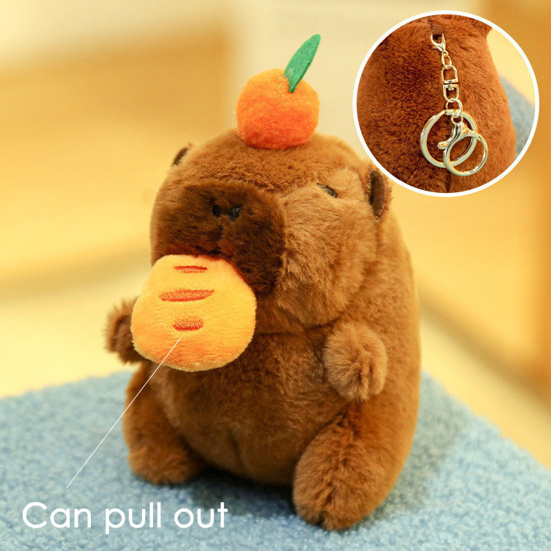 Capybara Keychain Plush Pendant Key Chain Bag Stuffed Animals Doll ...