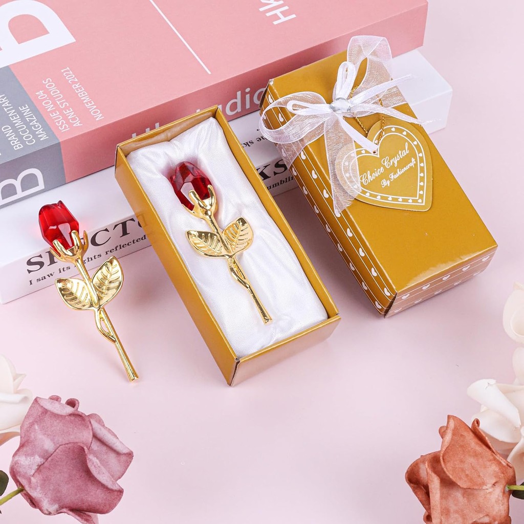 Glass Rose Mini Crystal Flower with Box Romantic Crystal Rose Forever ...