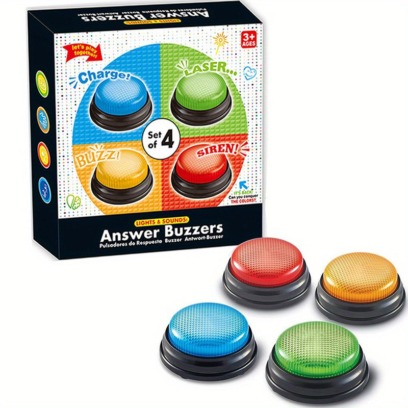 Answer Buzzers for Game Shows 4pcs Game Buzzers with Lights & Sounds ...