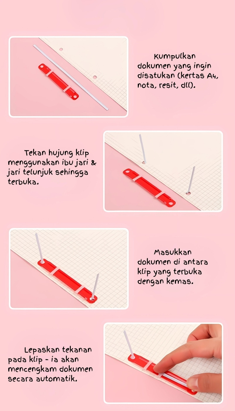 【𝗦𝗵𝗼𝗽𝗲𝗲 𝗖𝗵𝗼𝗶𝗰𝗲】 Kertas Binding Binder A4 Paper Document Fastener Clips ...
