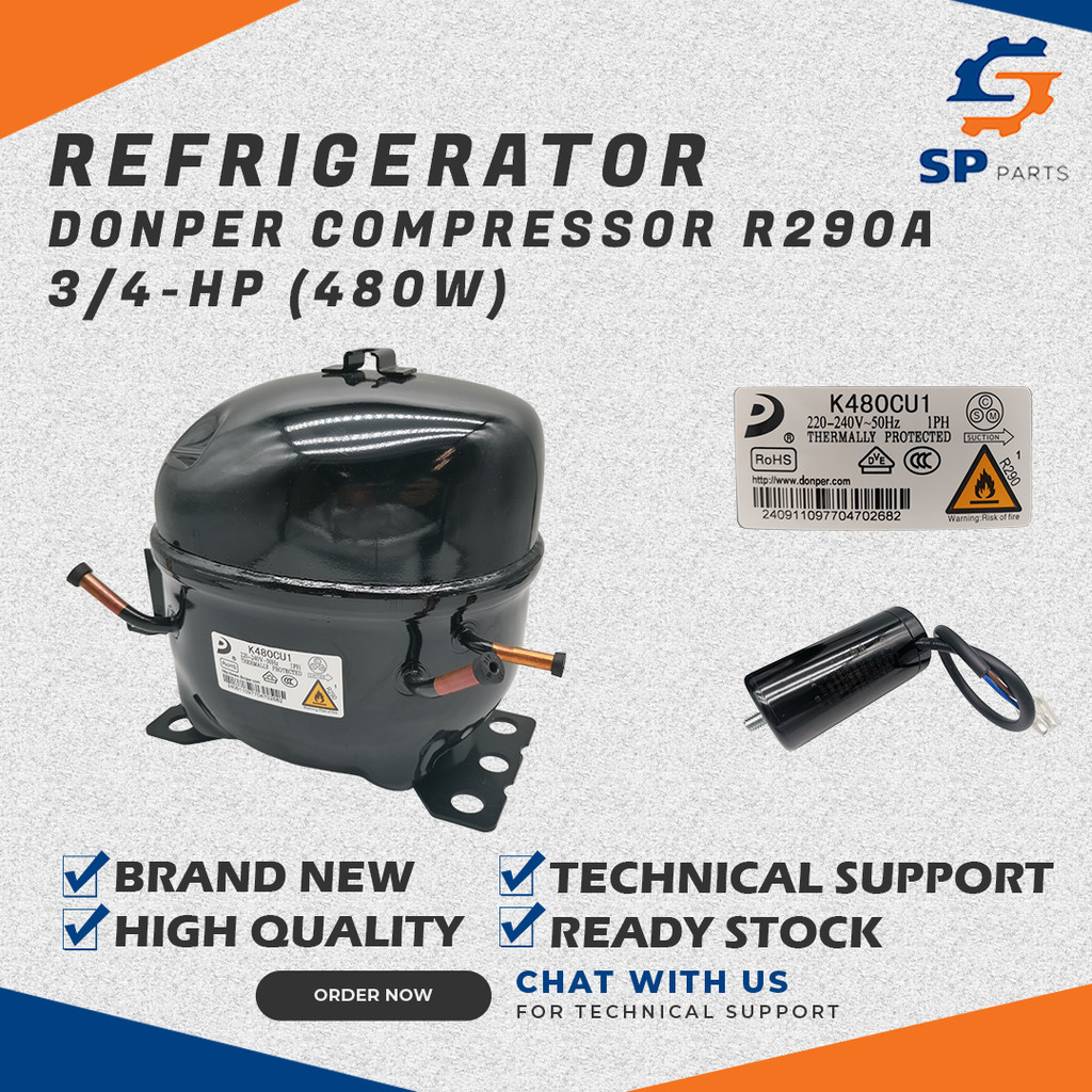 REFRIGERATOR DONPER COMPRESSOR R290A - 3/4-HP (480W) - K480CU1 | Shopee ...