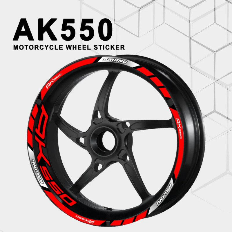 For KYMCO AK550 ak 550 Motorcycle Rim Sticker Wheel Hub Stripe Tire ...