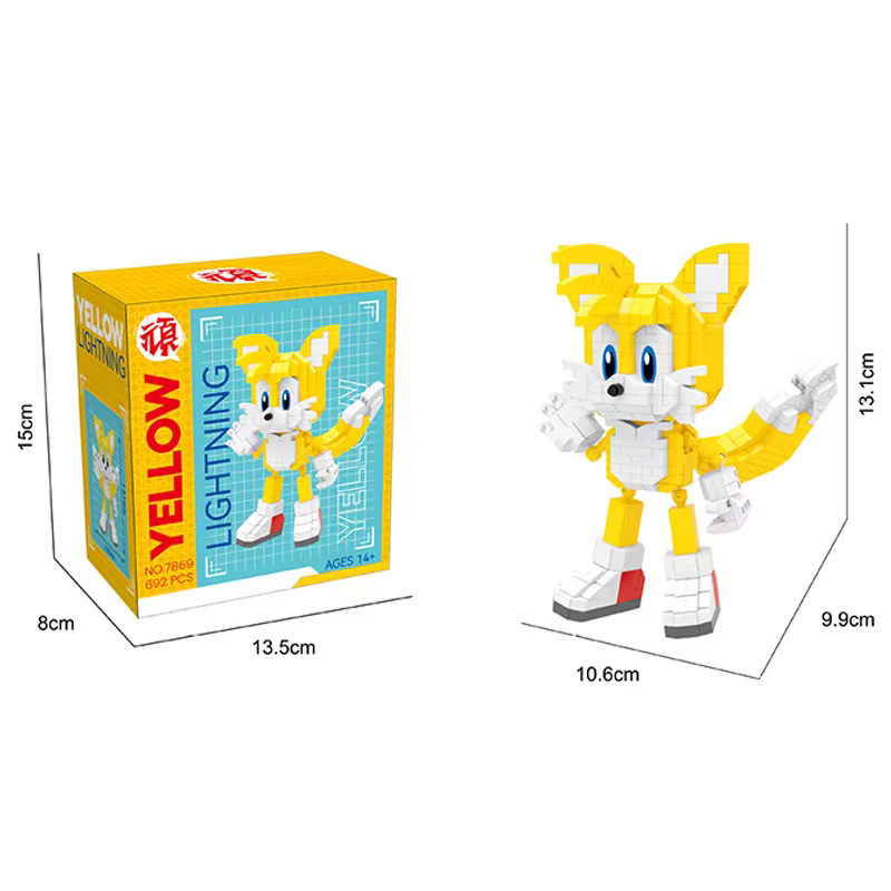 Building Blocks Action Figure Cartoon Sonic Toy Bricks Assemble ...