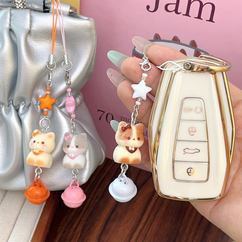 Cute Siamese Cat Charm - Keyring Hang Ornament - Backpack Key Ring ...