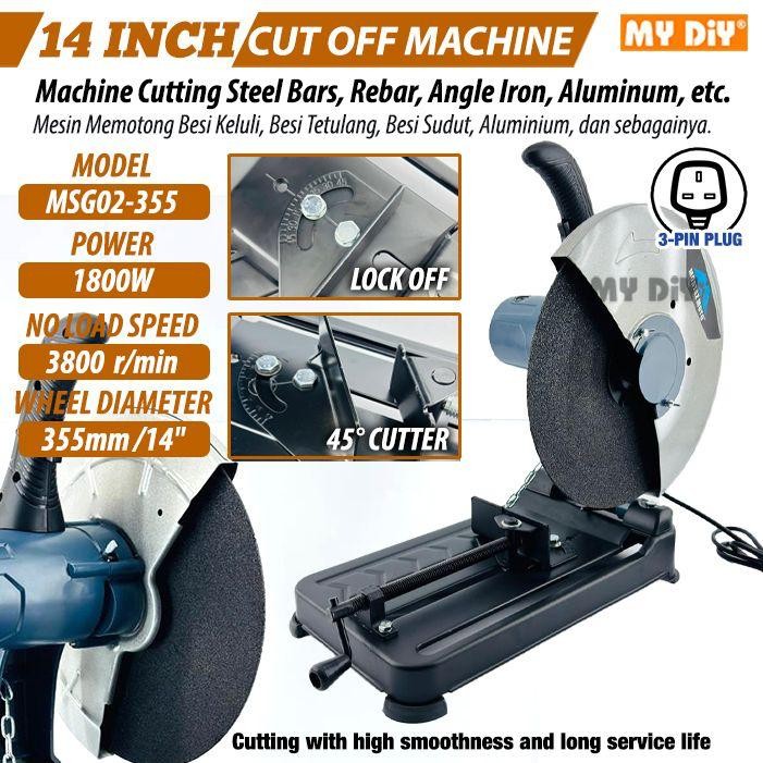 READY STOCK !!! 1800W 14 INCH Cut Off Machine / Chop Saw / Cut Off ...