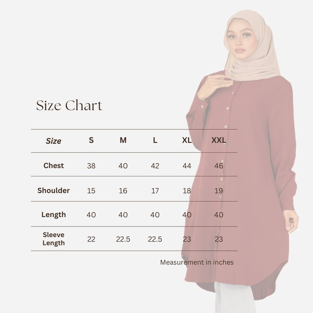 VERMILLION V17013 Blaus Muslimah Ellysha S-XXL | Ellysha Muslimah ...