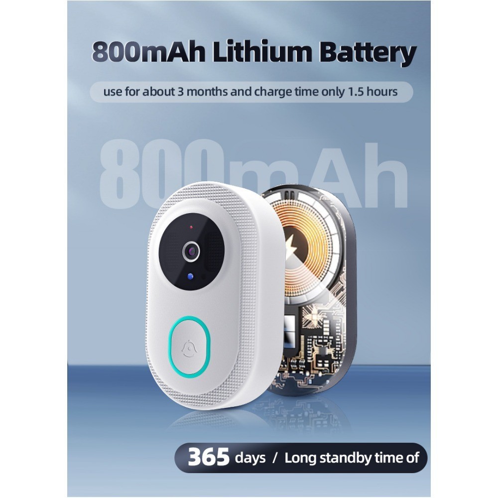Smart Doorbell Ring Door Camera Infrared Night Viewing WiFi Wireless ...