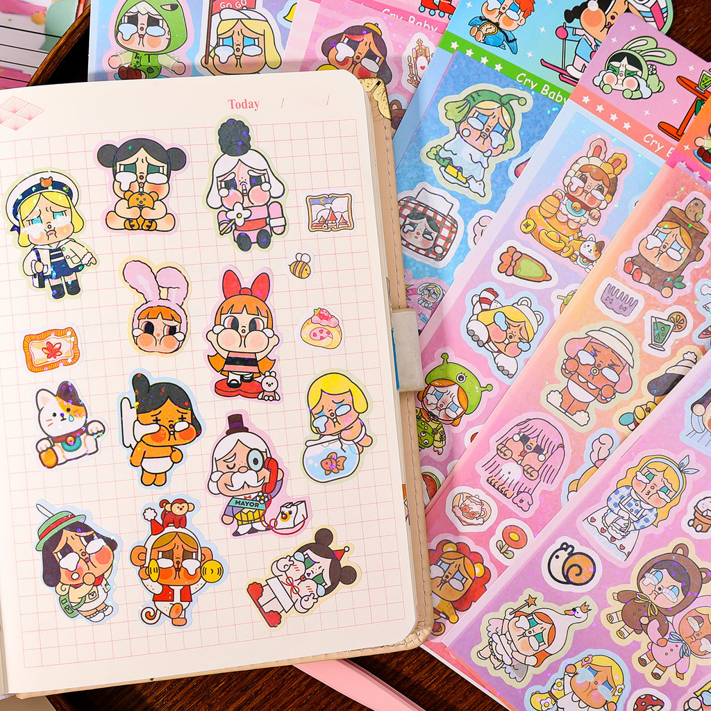 9 Sheets/ Set Cartoon Crybaby Stickers - Cute Anime Dolls Water Bottle ...