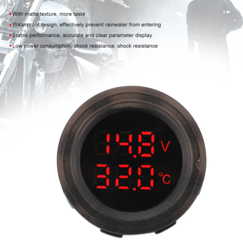Car Thermometer Dual Display Temperature Voltmeter Clear Stable Display ...