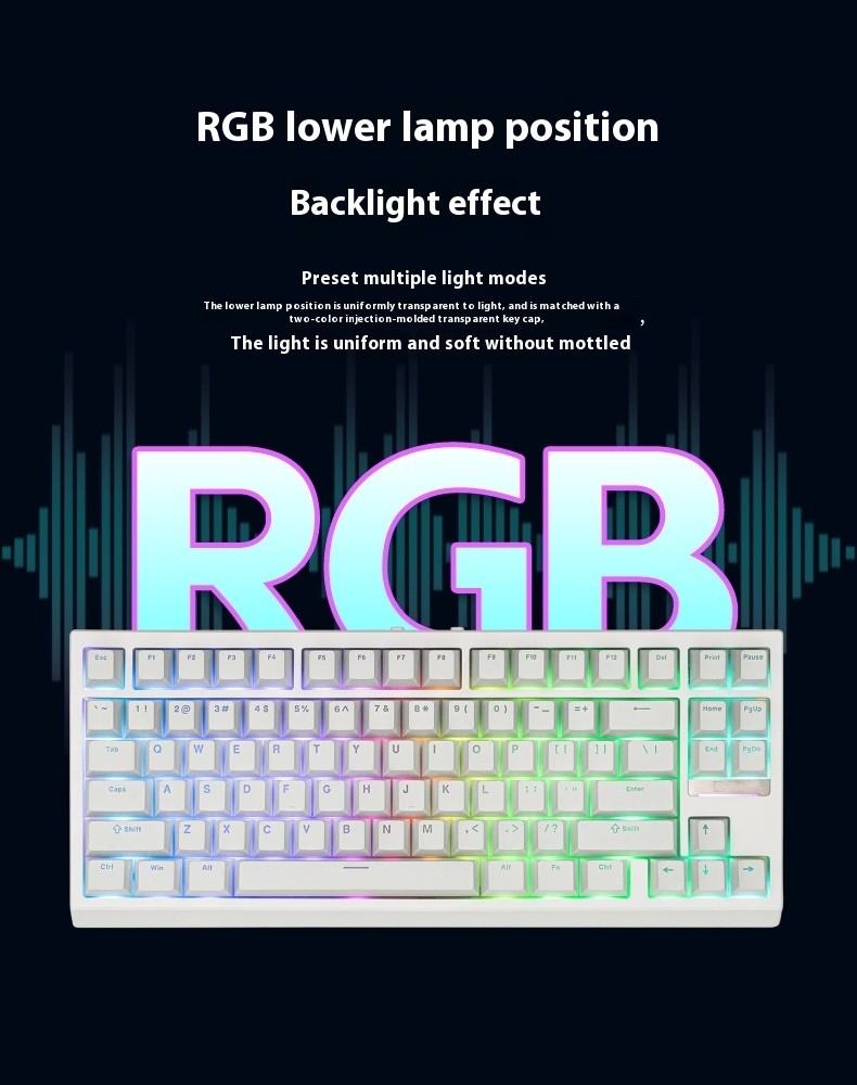 EPOMAKER G84 Wireless Mechanical Keyboard 75% Hot swappable RGB GASKET ...