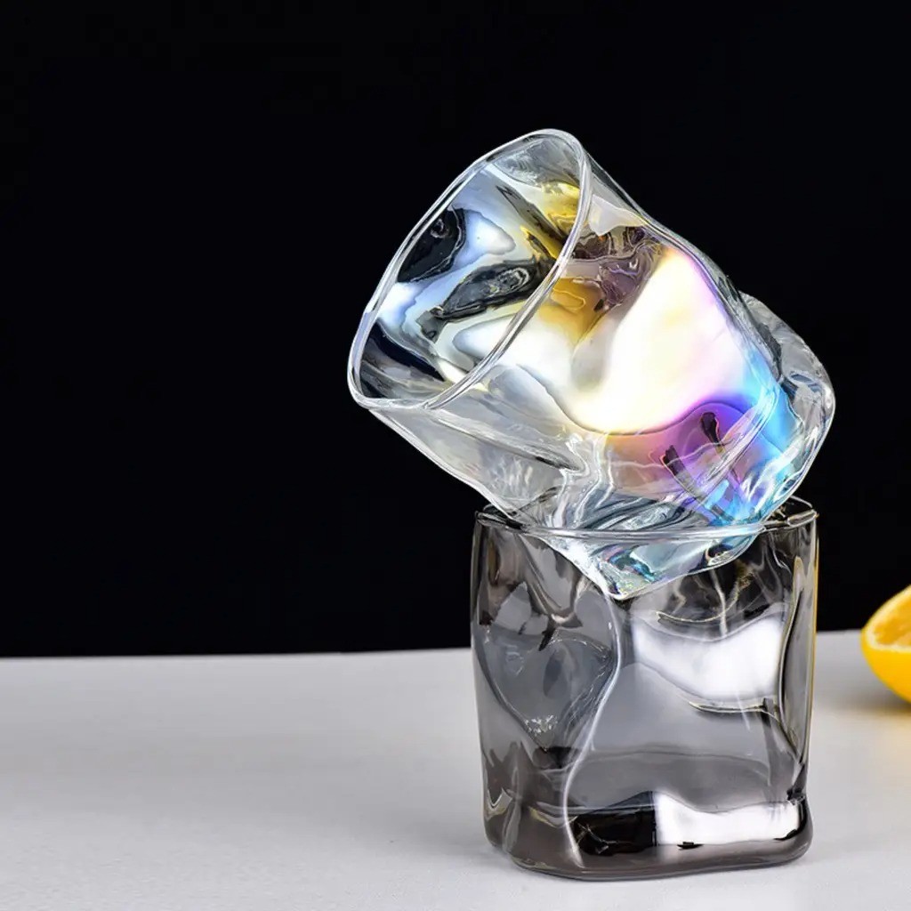 Distortion Design Glass Cup 200ml Tea Mug Juice Milk Coffee Gelas Kaca ...