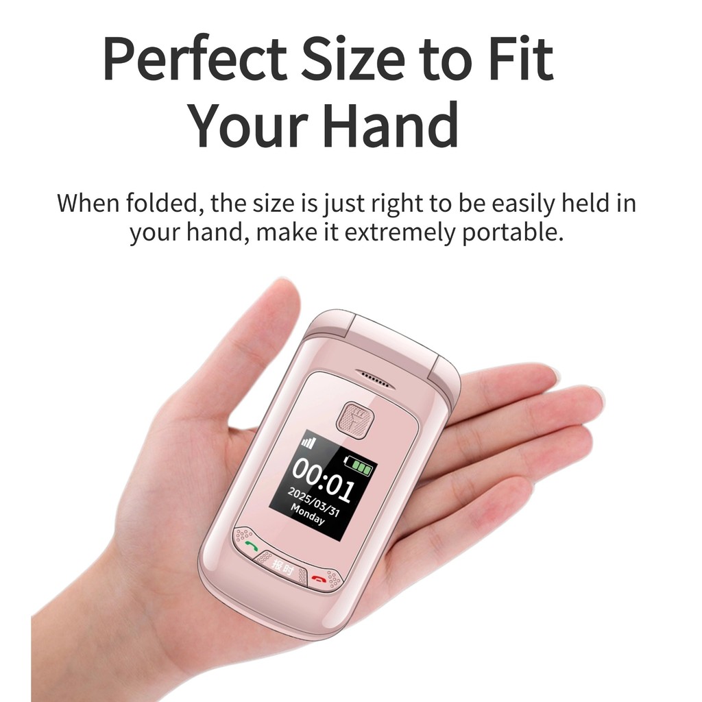 Stylish Ladies Flip Phone Dual Display Big Keypad Cheap Clamshell ...