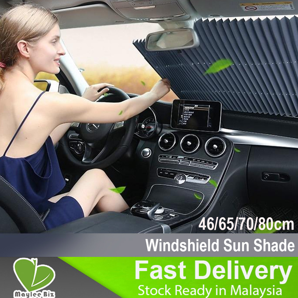 Retractable Car Adjustable Windshield Block Cover Sun Shade Aluminium ...