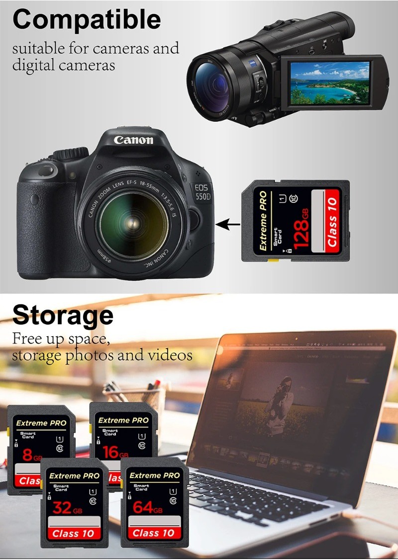 Camera SD Memory Card High speed Class 10 SD Card 16GB 32GB 64GB 128GB ...