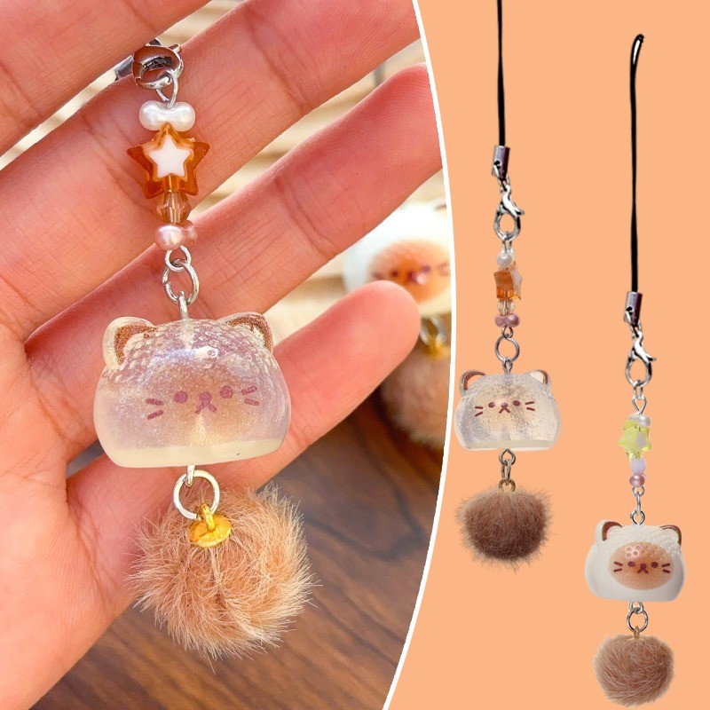 Cute Siamese Cat Charm - Keyring Hang Ornament - Backpack Key Ring ...