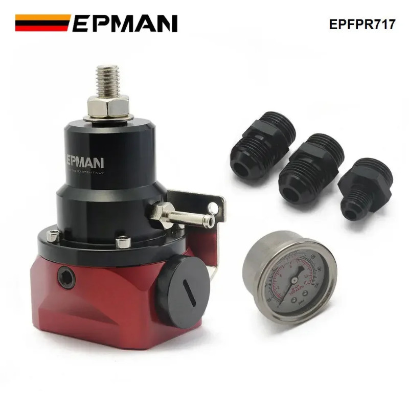 EPMAN Fuel Pressure Regulator With Gauge AN10 Feed & AN6 Return Line ...