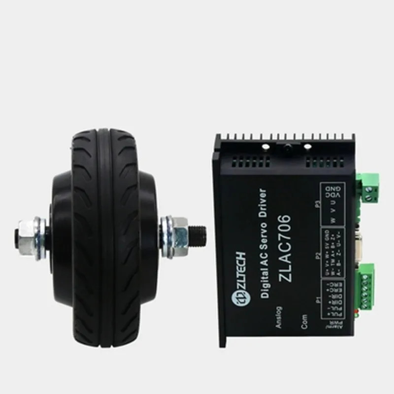 4 inch 108mm Wheel Hub Servo Motor& Drive CAN RS232 Dual Shaft 100W ...