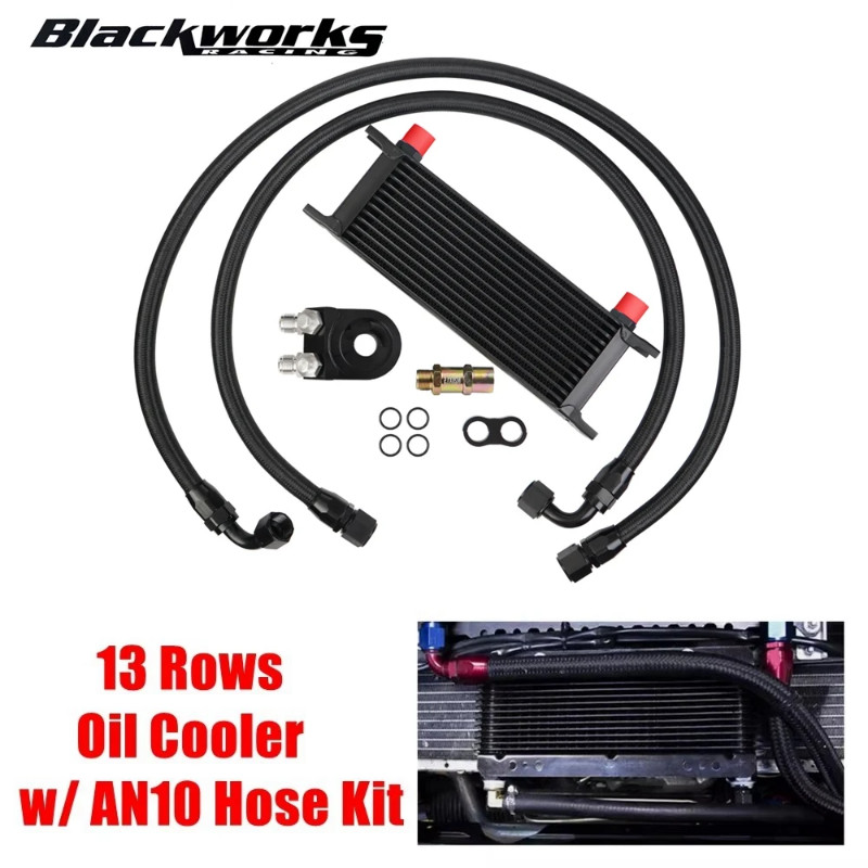 Buy 13 ROW AN-10AN UNIVERSAL ENGINE TRANSMISSION OIL COOLER FILTER KIT SILVER In Jiangsu, CN - Foto 9
