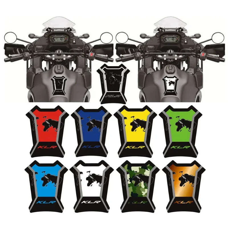 Fuel Tank Pad Sticker For Kawasaki KLR650 Klr 650 2021 2022 Anti-slip Scratch-resistant Rubber Knee Grip Protector Decal Tankpad
