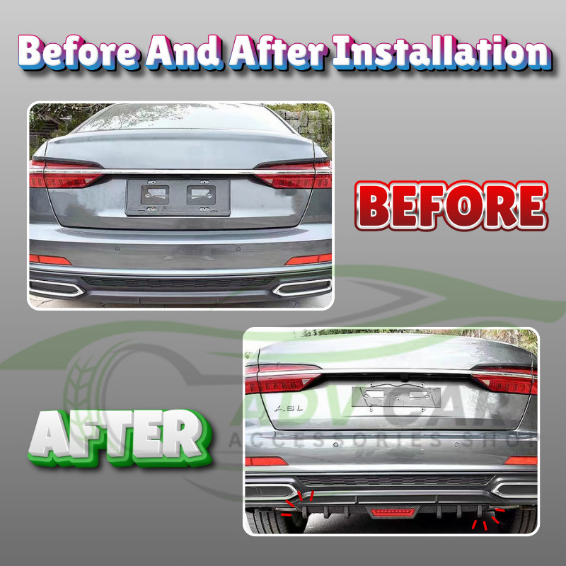 Universal 86cm Led / No Led Car Rear Lip Car Rear Bumper Chassis ...