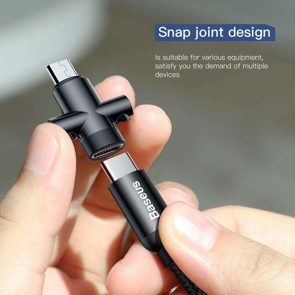 Type C to Micro USB U-shape Portable Charging Cable Short Data Sync ...