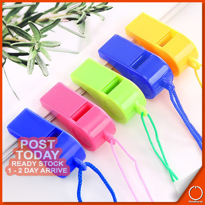 𝐏𝐎𝐂𝐊𝐄𝐓 𝐒𝐈𝐑𝐄𝐍 Colorful Plastic Whistle With Hanging Rope Multifunction ...