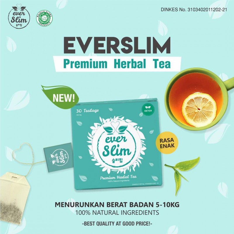 in stock [ORIGINAL Bpom] Ever White (Everwhite) Ever Slim Herbal Tea 1 ...