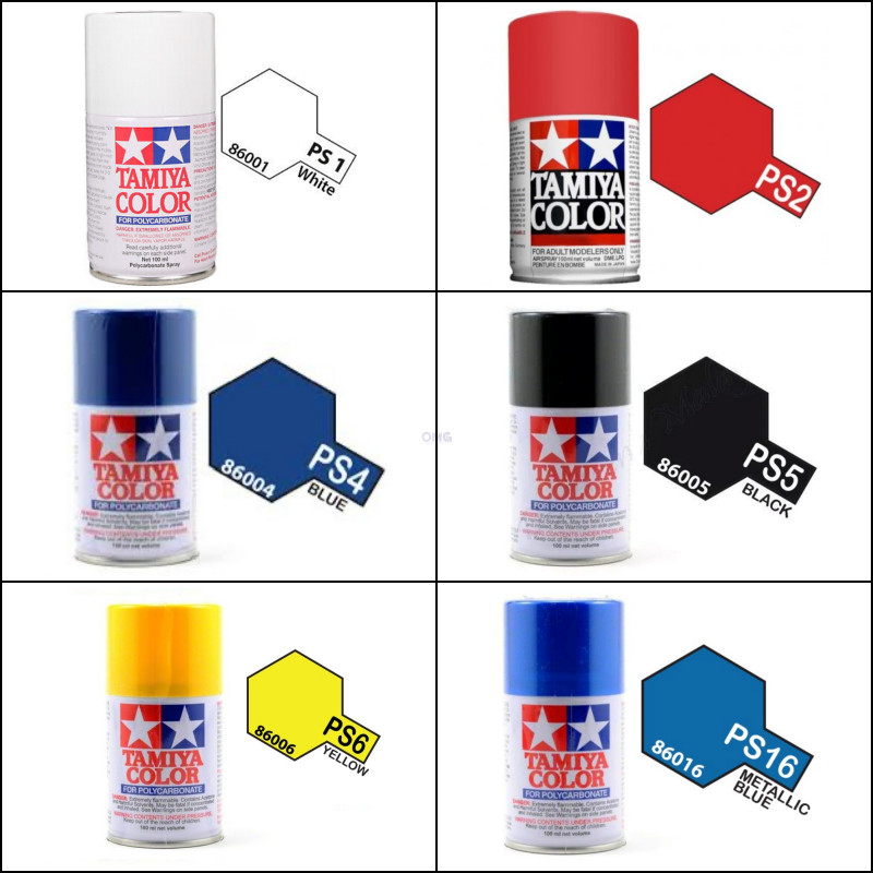 Tamiya Spray for Polycarbonate Series PS-1 ~ PS-16 RC Car Bodies Spray ...