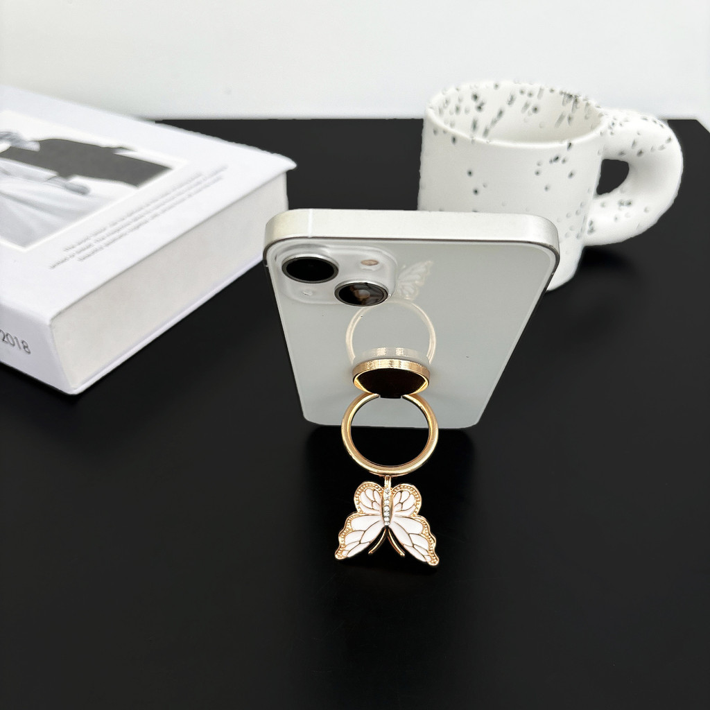 New Butterfly Ring Buckle Diamond Ring Bracket Sticky Phone Bracket ...