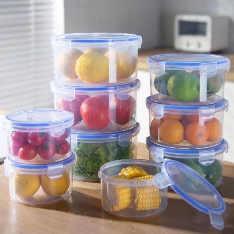 Sealed Round Crisper with Lid - Food Containers - Refrigerator Storage ...