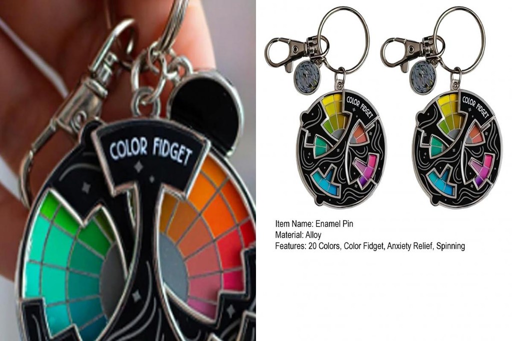 Enamel Pin Color Wheel Rotating Color Fidget Tool 20 Color Fidget ...