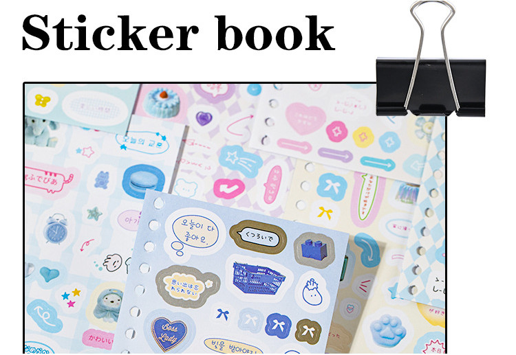 Mr. Paper 30 sheets/book Coated paper sticker book Korean bow bear ...