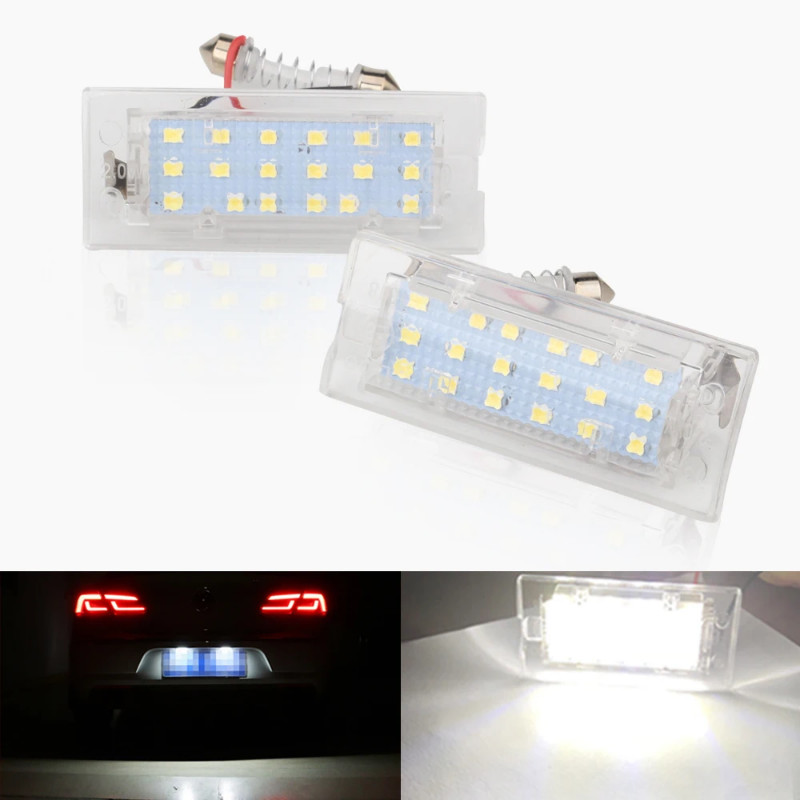 POPMOTORZ Illuminazione interna a LED Luce vano piedi per BMW E81/E87/E87N/ E60/E61/E65/F01/F02/X5 E70 X6 E71 Z4 E85 E86 con bus CAN, illuminazione bagagli LED 2 pezzi (bianco