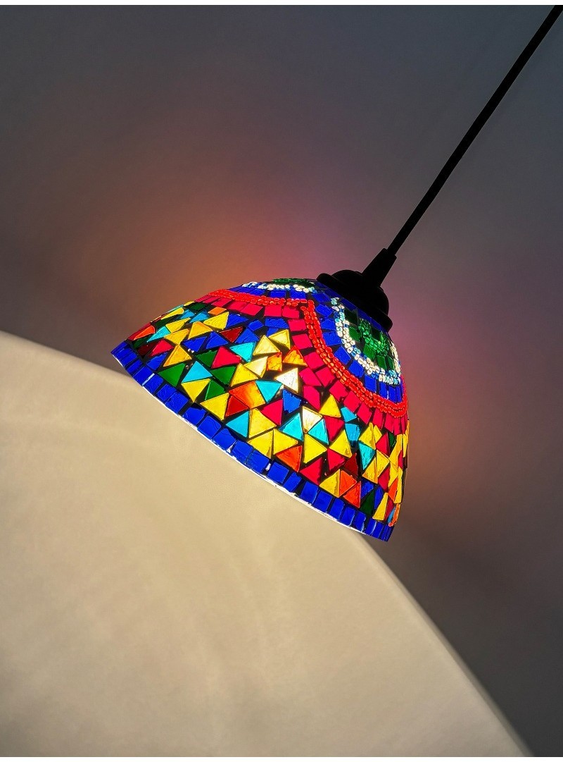 Colorful Mosaic Pendant Light Mediterranean Ceiling Light Living Room ...