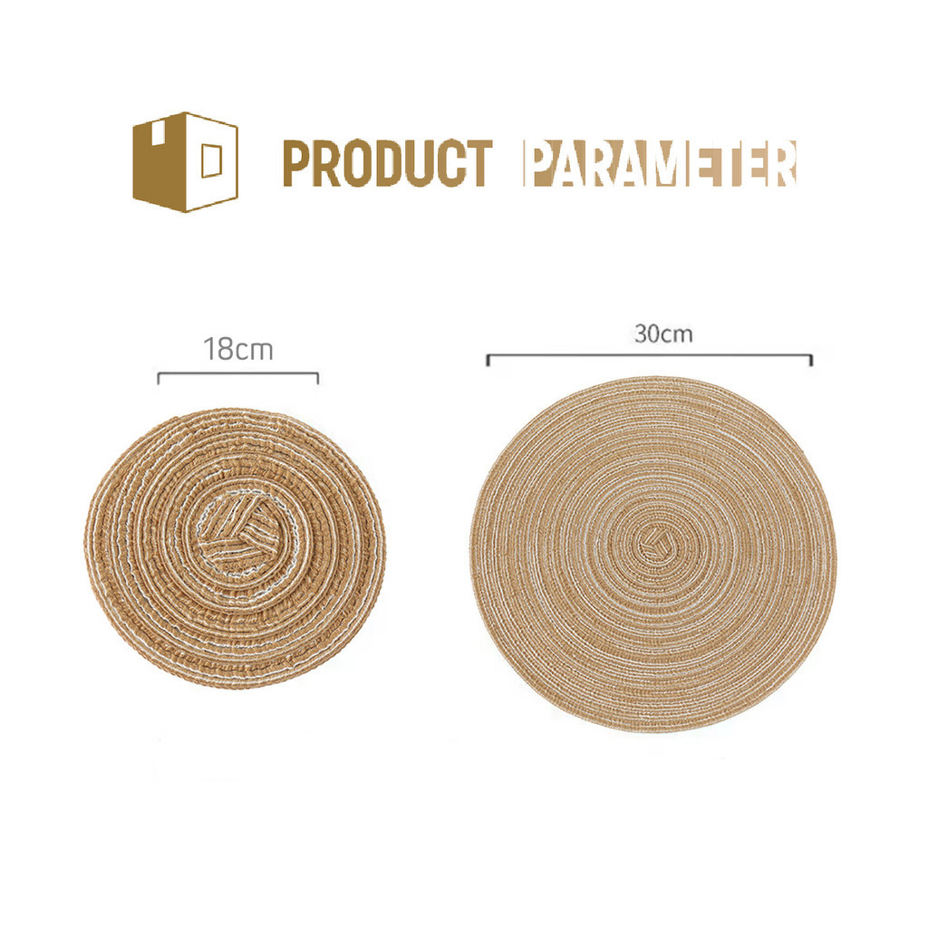 Round Placemats Set Of 4 Woven Placemats Washable Braided Table Mats For Dining Table Heat Resistant Non-Slip Circle Place Mats(Black