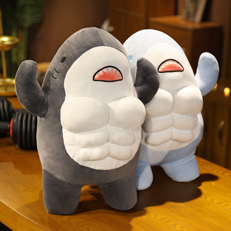 Funny Shark Capybara Butter Bear Turtle Cockroach Muscle Plush Toy Doll ...