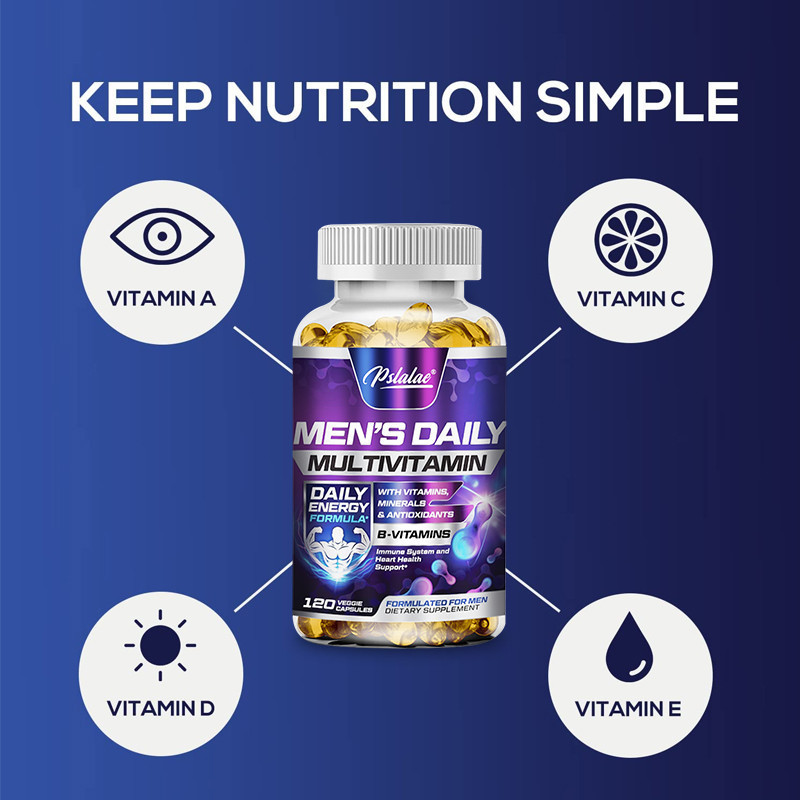 Pslalae Men's Multivitamin, Extra Strength Daily with Vitamins A, C, D ...