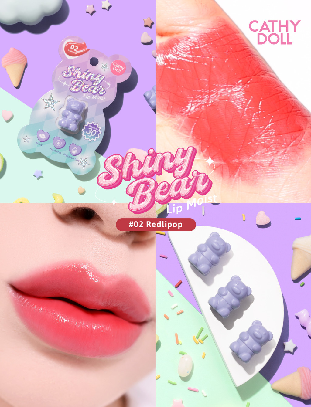 Cathy Doll Shiny Bear Lip Moist 1.1g (10 Colors to Choose) | Shopee ...
