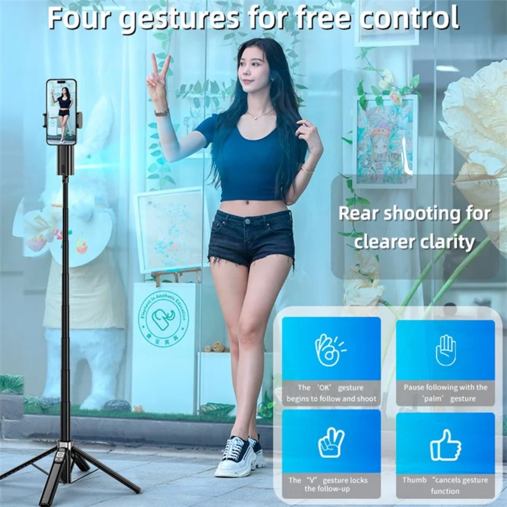 FOTO CL18 Automatic Face Tracking Tripod With Remote Selfie Stick Face ...