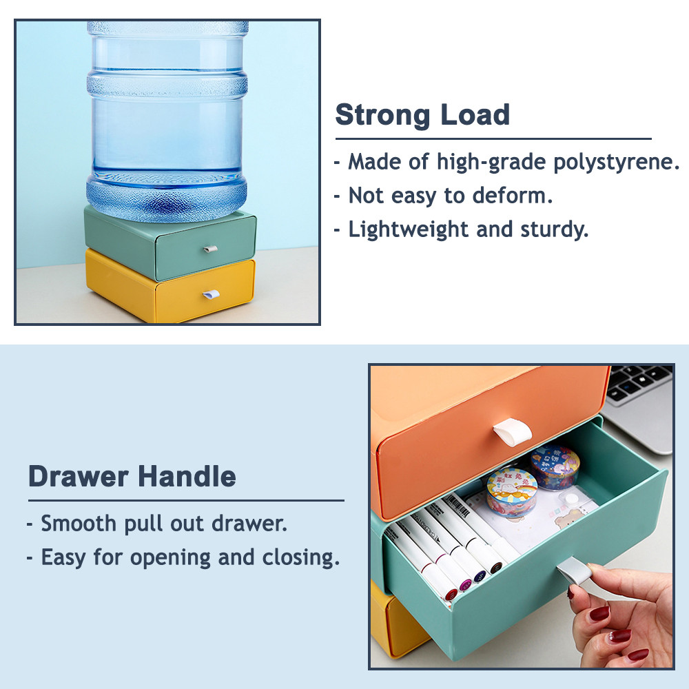 Worthbuy Stackable Desk Organizer Table Top Mini Drawer Stationery ...