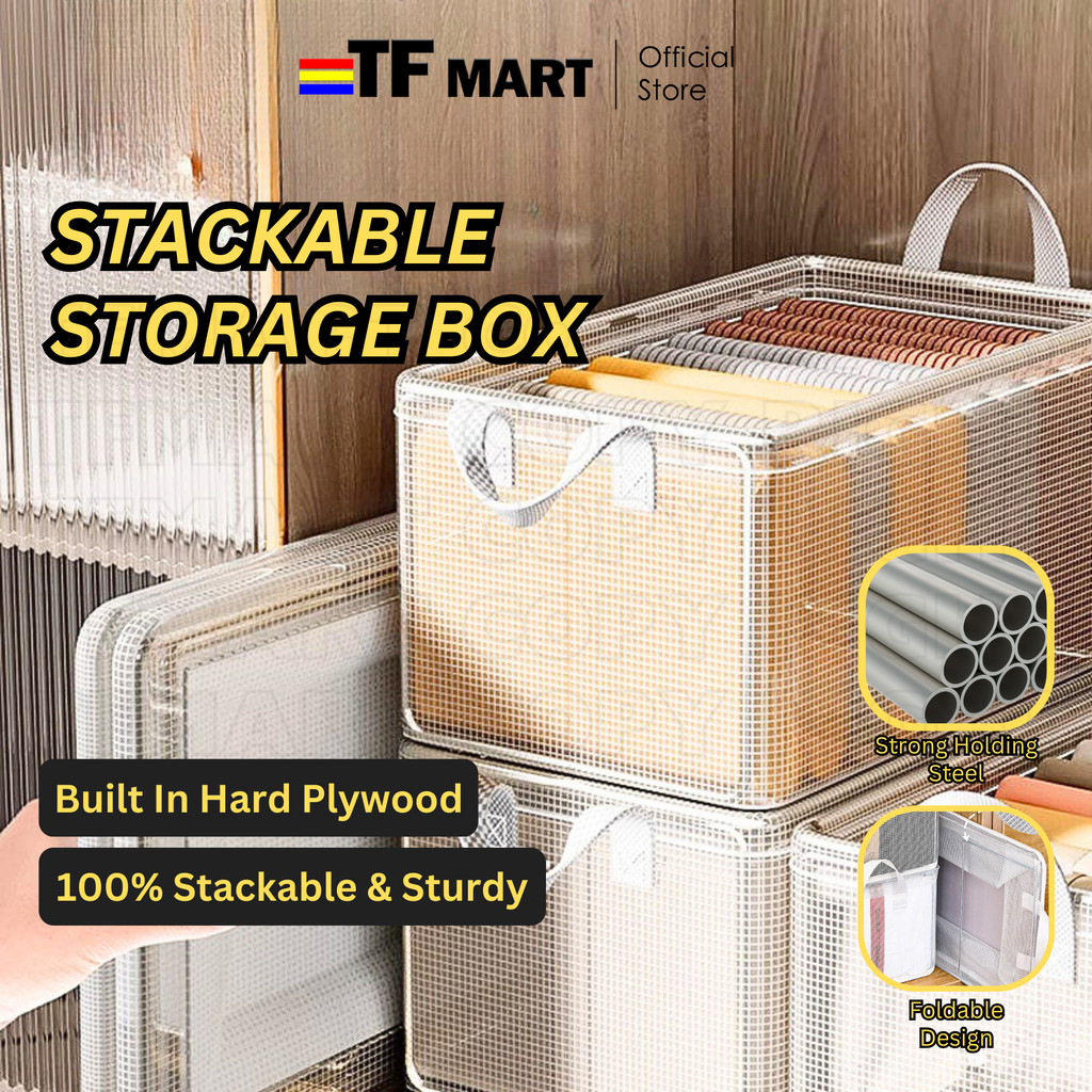 TFMART Transparent Foldable Storage Box Clothes Organizer Clothes ...
