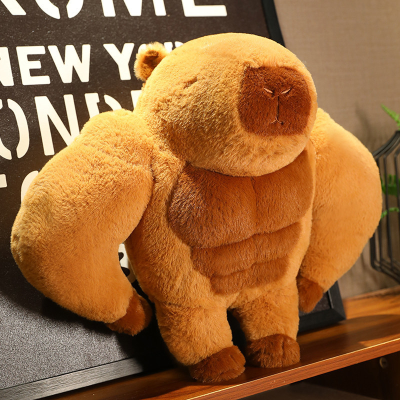 Funny Shark Capybara Butter Bear Turtle Cockroach Muscle Plush Toy Doll ...