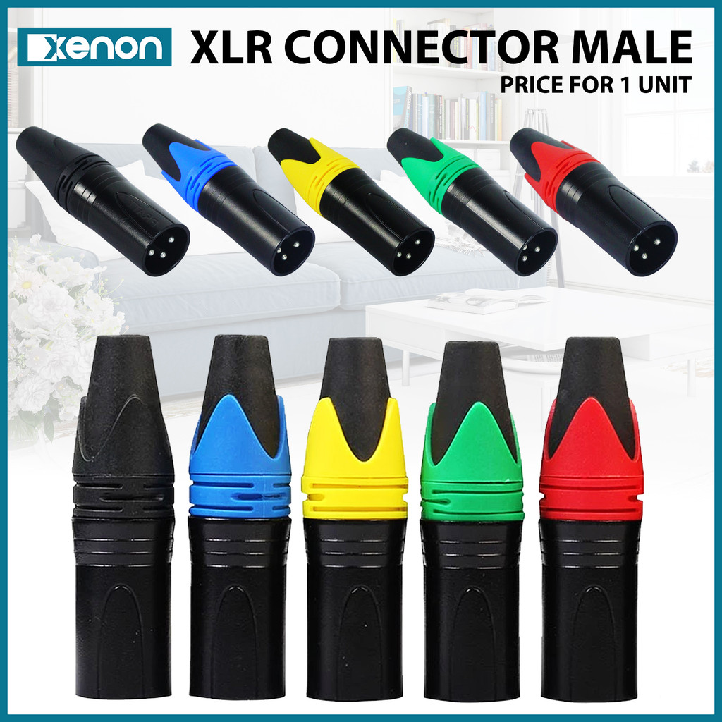 XLR 3 Pin male MIC Jack Plug Audio Microphone Cable Connector - 1 PC ...