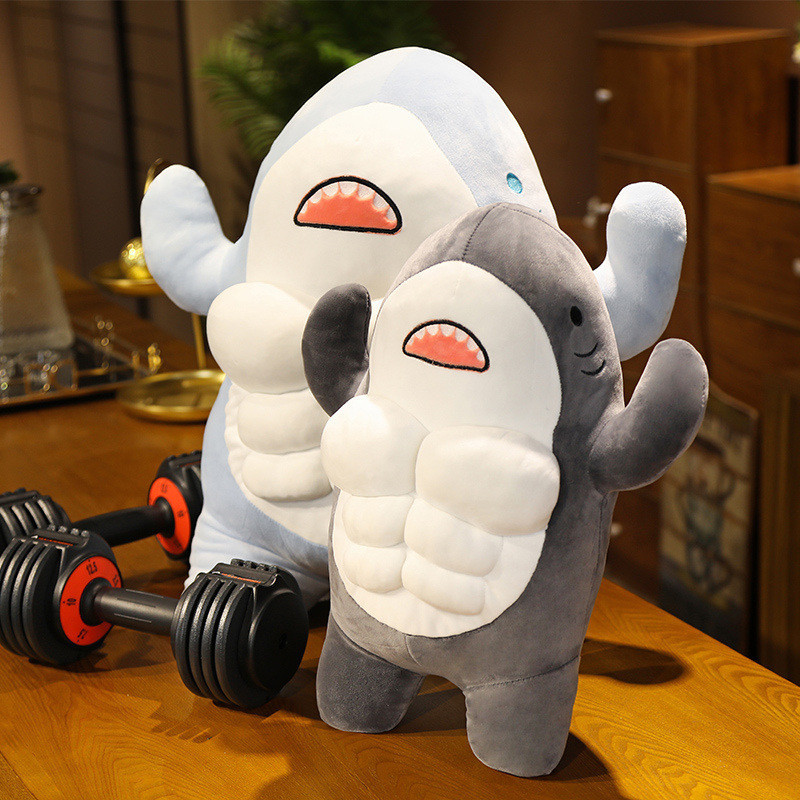 Creative Funny Muscle Plush Toy Doll Shark Capybara Butter Bear Turtle ...
