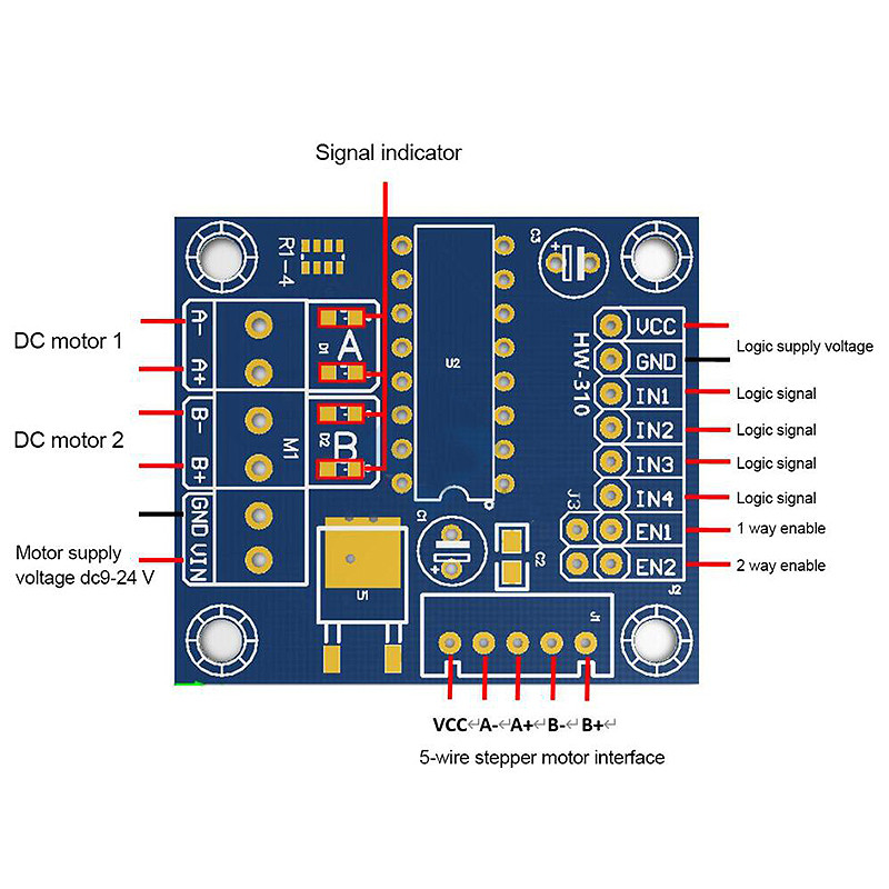 MINI L293D Motor drive expansion Development board Motor drive module ...