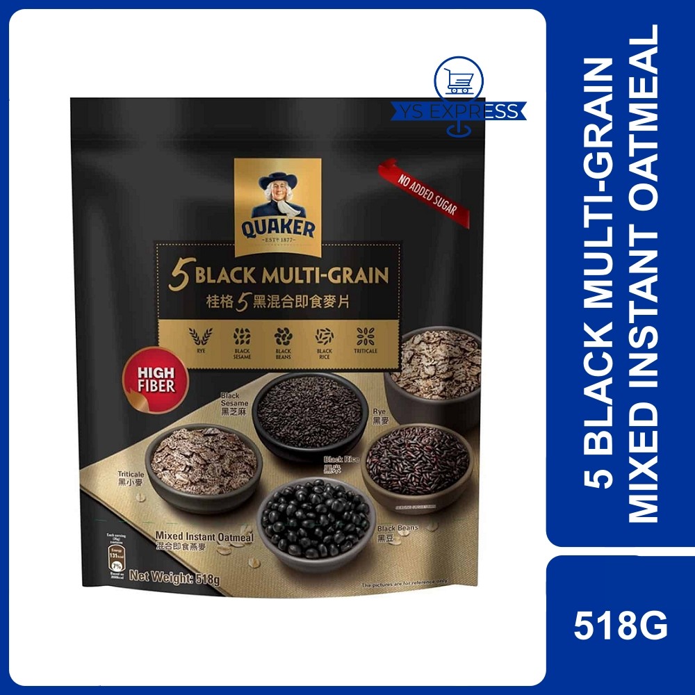 QUAKER 5 Black Multi-Grain Mixed Instant Oatmeal 518G | Shopee Malaysia