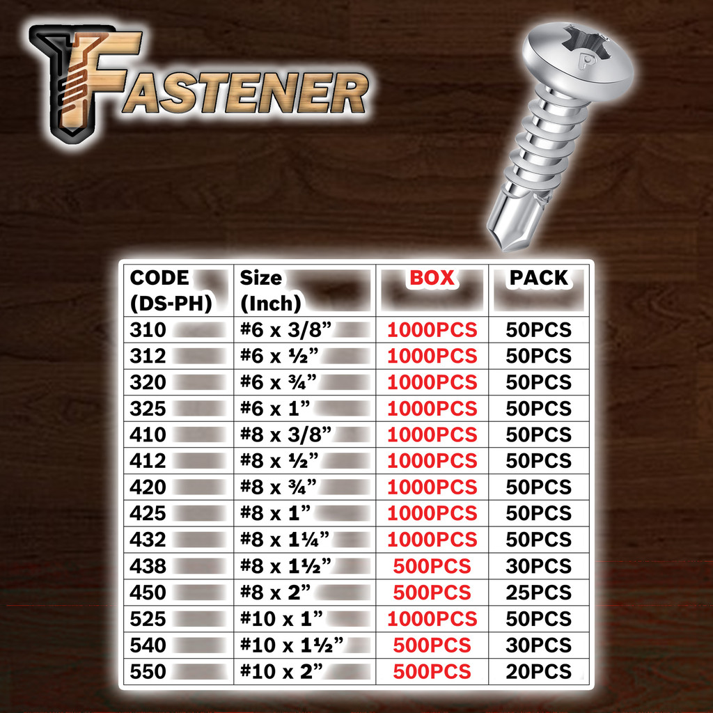 SW Hardware [LOOSE PACK] Self Drilling Screw [ PAN HEAD ] Round Head ...
