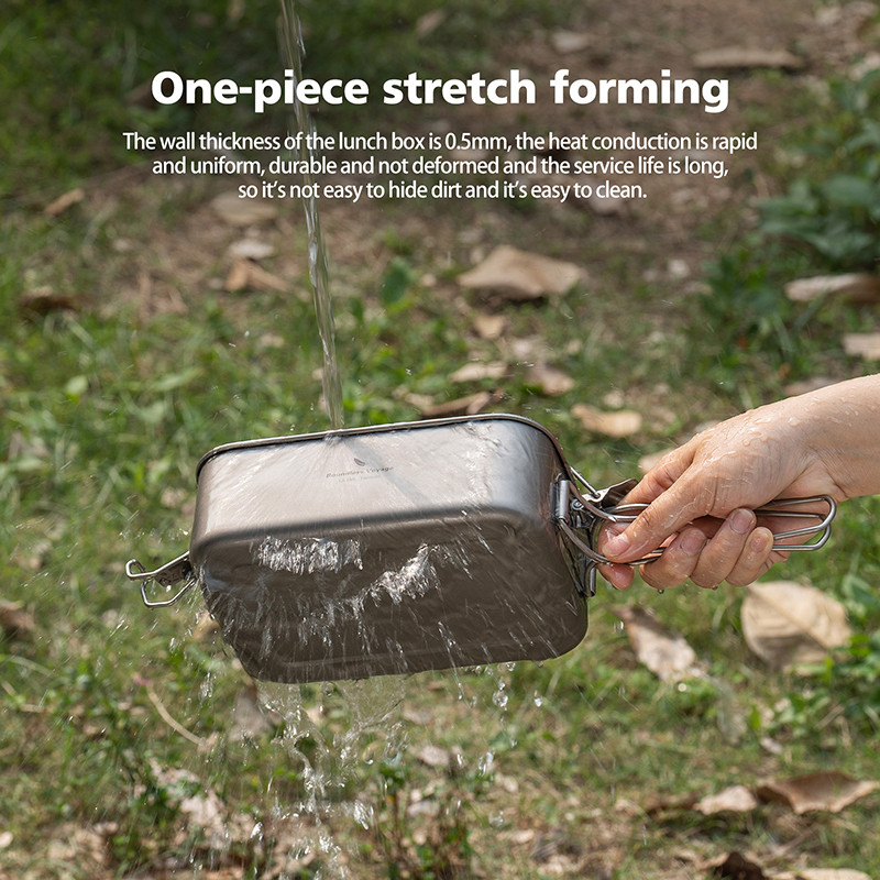 Boundless Voyage Titanium Bento with Lid & Handle Outdoor Camping ...